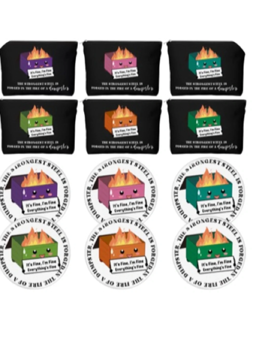 Kacctyen 6-Set Dumpsters Thank You Gift Stickers - Multi